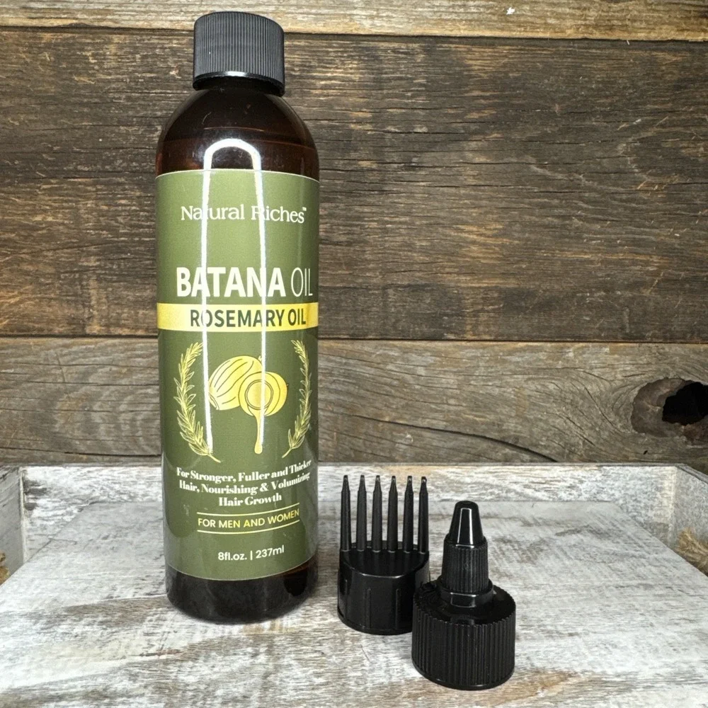 Batana Oil Rosemary Hair/Scalp Oil 8 Fl Oz Bottle + Comb Dispenser  | MSRP = $28